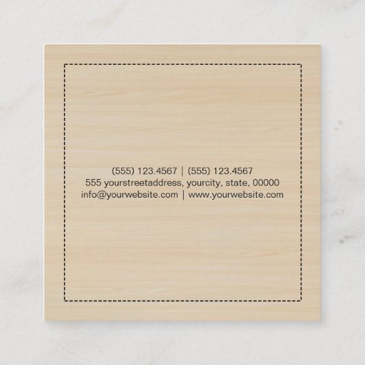 Stijlvolle witte lips Makeup artistiek modern hout Vierkante Visitekaartje (Achterkant)