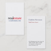 Stijlvolle witte makelaar Professional Visitekaartje (Voorkant / Achterkant)