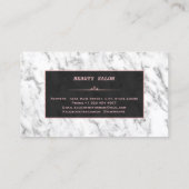 Stijlvolle witte marmeren roze gouden visagist visitekaartje (Achterkant)