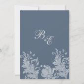 Stijlvolle witte mauve blauwe bloemen Save the Dat Kaart (Achterkant)