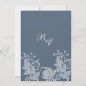 Stijlvolle witte mauve blauwe bloemenkant Bruiloft Kaart (Achterkant)