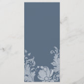 Stijlvolle witte mauve blauwe bloemenkant Bruiloft Programmakaart (Achterkant)