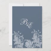 Stijlvolle witte mauve blauwe bloemenslinger Bedan Kaart (Achterkant)