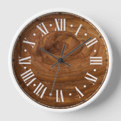 Stijlvolle witte moderne houten wandklok (Voorkant)