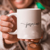 Stijlvolle Witte Monogram Namenshandtekening Koffiemok