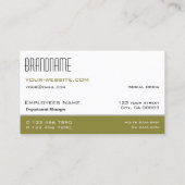 Stijlvolle witte olijf Eenvoudig en professioneel Visitekaartje (Achterkant)