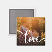 Stijlvolle witte overlay | Liefde met foto Magneet (Voorkant / Achterkant)