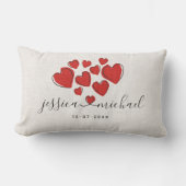 Stijlvolle witte Passen getrouwd Names with Hearts Kussen (Voorkant)