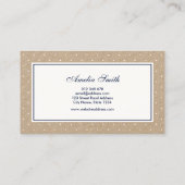 Stijlvolle witte polka dot en rode lint kraft visitekaartje (Achterkant)