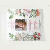 Stijlvolle witte rode pensioen sympathie Bloemen F Wandkleed (Voorkant (horizontaal))