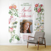 Stijlvolle witte rode pensioen sympathie Bloemen F Wandkleed (In situ)