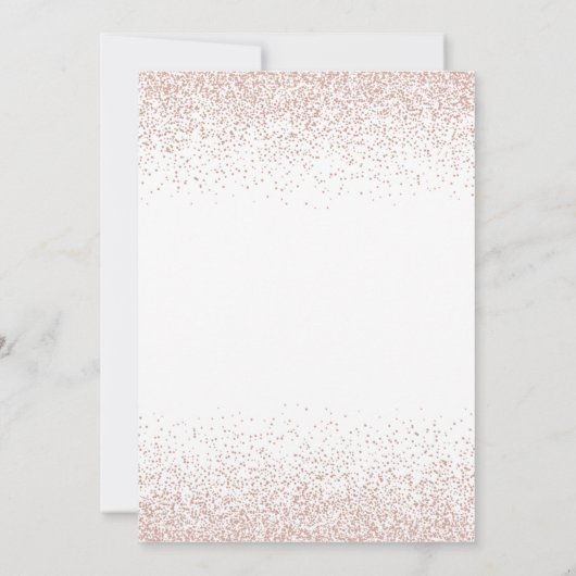 Stijlvolle Witte & Roos Gouden Berg Bruiloft Kaart (Achterkant)