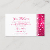 Stijlvolle witte roze glazen litterstaren visitekaartje (Achterkant)