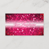 Stijlvolle witte roze glazen litterstaren visitekaartje (Voorkant)