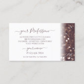 Stijlvolle witte rozen goudhoudende glitterInitial Visitekaartje (Achterkant)