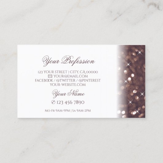 Stijlvolle witte rozen goudhoudende luxe luxe visitekaartje (Achterkant)