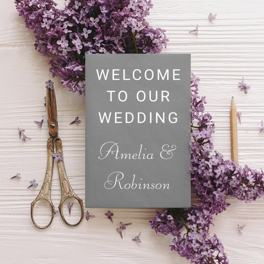 Stijlvolle witte script aangepaste bruiloft welkom raamsticker