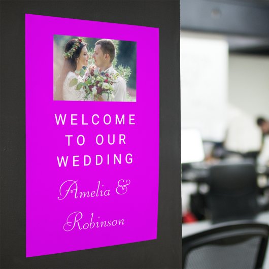 Stijlvolle witte script aangepaste trouwfoto welko raamsticker