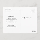 stijlvolle witte script afstudeer bedankkaart briefkaart (Achterkant)