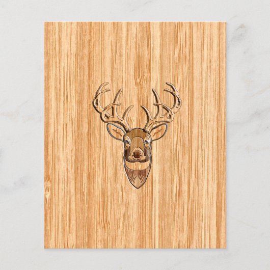 Stijlvolle witte staart buck Antlers Light Wood Gr Flyer (Voorkant)