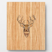 Stijlvolle witte staart buck Antlers Light Wood Gr Fotoplaat (Voorkant)