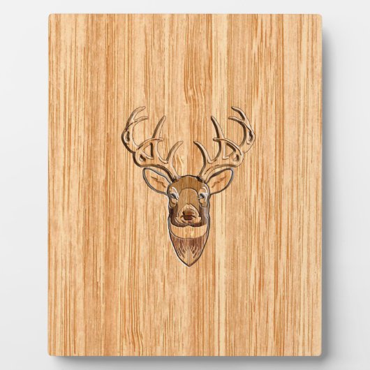 Stijlvolle witte staart buck Antlers Light Wood Gr Fotoplaat (Voorkant)
