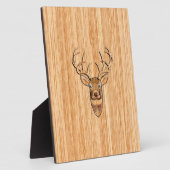 Stijlvolle witte staart buck Antlers Light Wood Gr Fotoplaat (Zijkant)
