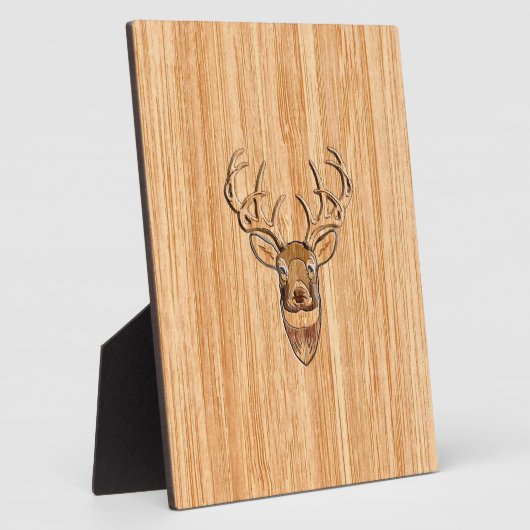 Stijlvolle witte staart buck Antlers Light Wood Gr Fotoplaat (Zijkant)