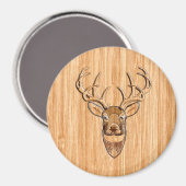 Stijlvolle witte staart buck Antlers Light Wood Gr Magneet (Voorkant / Achterkant)