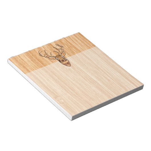Stijlvolle witte staart buck Antlers Light Wood Gr Notitieblok (Schuin)