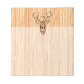 Stijlvolle witte staart buck Antlers Light Wood Gr Notitieblok (Voorkant)