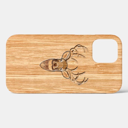 Stijlvolle witte staart Der Head Light Wood Graan Case-Mate iPhone Case (Achterkant (horizontaal))