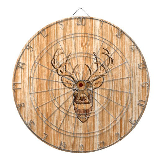 Stijlvolle witte staart Duistere Buck Head Light W Dartbord (Voorkant)