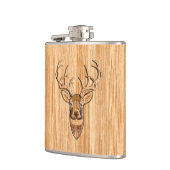 Stijlvolle witte staart Duistere Buck Head Light W Heupfles (Links)