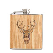 Stijlvolle witte staart Duistere Buck Head Light W Heupfles (Voorkant)