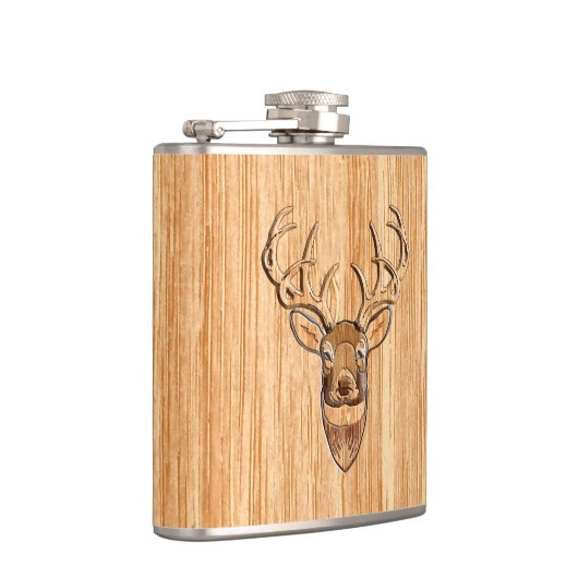 Stijlvolle witte staart Duistere Buck Head Light W Heupfles (Rechts)