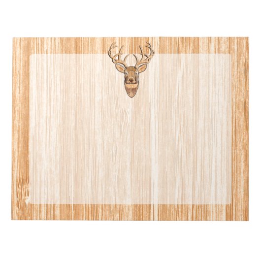 Stijlvolle witte staart Duistere Buck Head Light W Notitieblok (Voorkant)