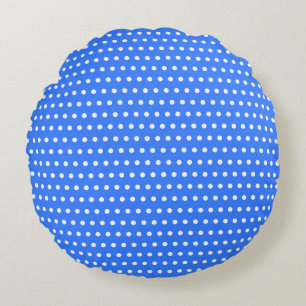 Stijlvolle witte Stippen Patroon Mooie Sky Blue Rond Kussen