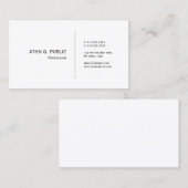 Stijlvolle witte strakke duidelijke ontwerp chique visitekaartje (Voorkant / Achterkant)