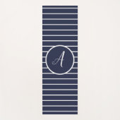 Stijlvolle witte strepen monogram letter A yogamat (Voorkant)