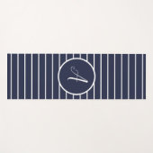 Stijlvolle witte strepen monogram letter A yogamat (Voorkant (horizontaal))