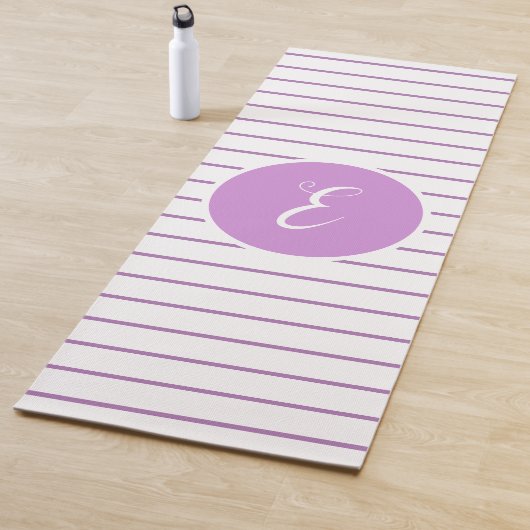 Stijlvolle witte strepen Monogram Letter E Yoga Ma Yogamat (In situ)