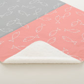 Stijlvolle Witte Vis Patroon Zee Theme Throw Deken (3/4)