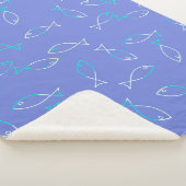 Stijlvolle Witte Vis Patroon Zee Theme Throw Deken (3/4)