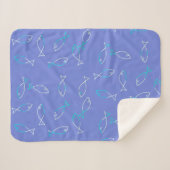 Stijlvolle Witte Vis Patroon Zee Theme Throw Deken (Voorkant (horizontaal))
