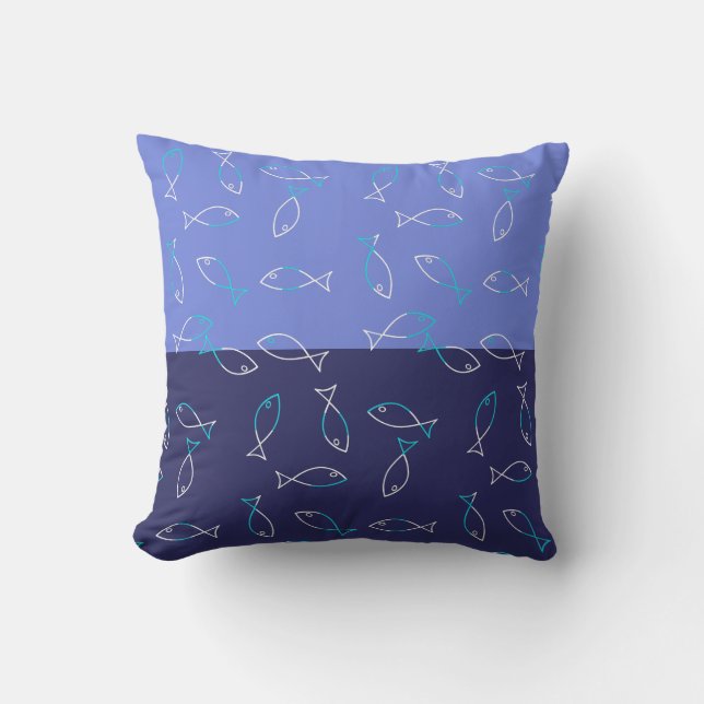 Stijlvolle witte vis Pattern Zee Thema Sierkussen (Voorkant)