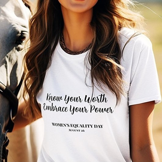 Stijlvolle Witte VROUWEN GELIJKHEID DAG T-shirt