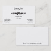 Stijlvolle witte werveling visitekaartsjabloon visitekaartje (Voorkant / Achterkant)