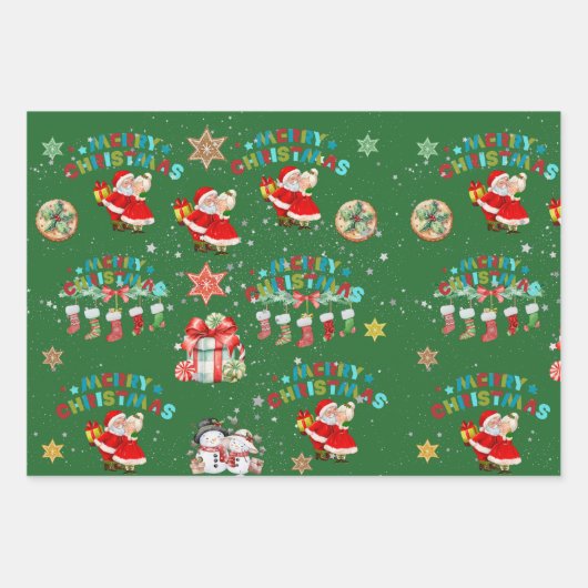 Stijlvolle Wrappers voor Kerst Feestdagen Inpakpapier Vel (Voorkant 3)