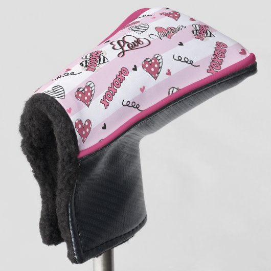 Stijlvolle XOXO-Valentijnsdag gevarieerd Golfheadcover (3/4 voorkant)